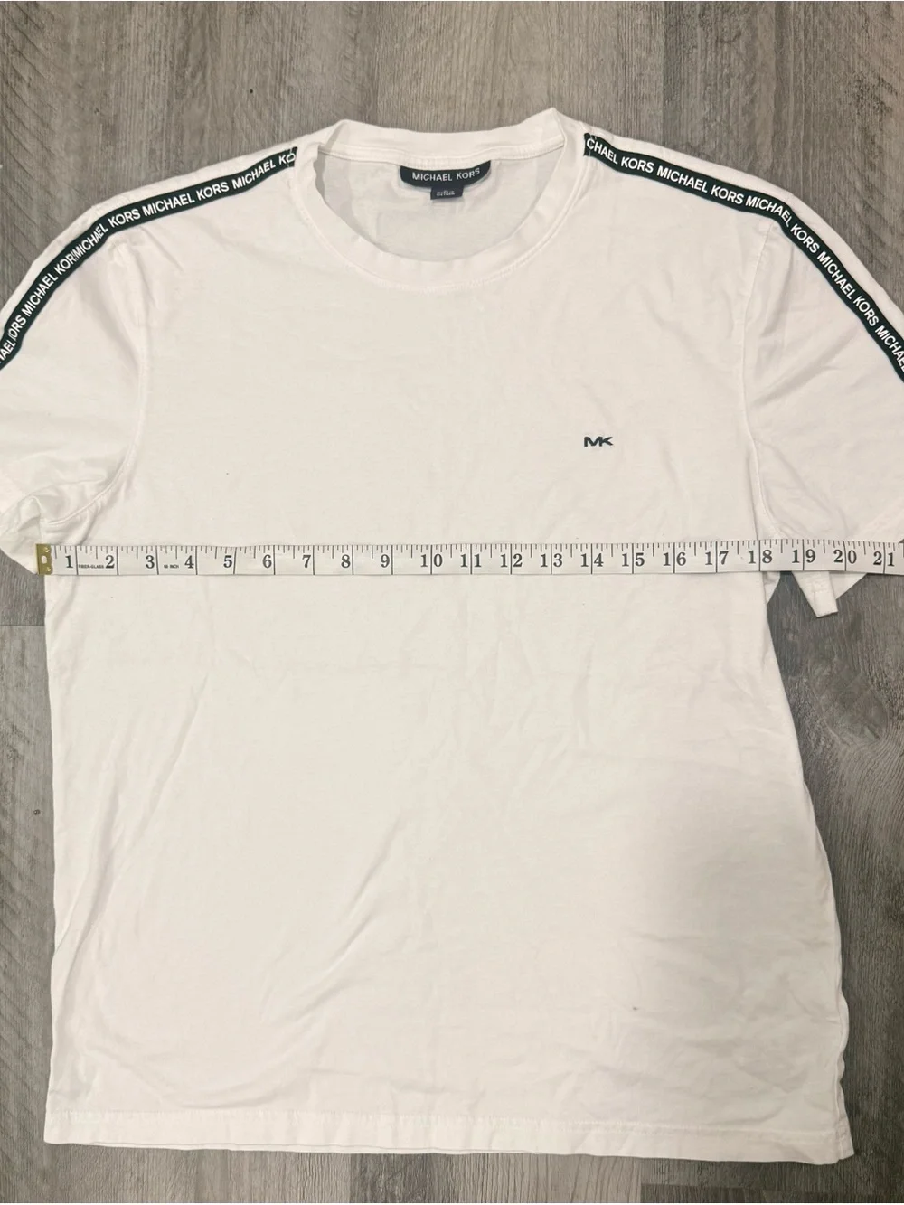 Michael Kors White Short Sleeve Logo Tape Crewneck Tee